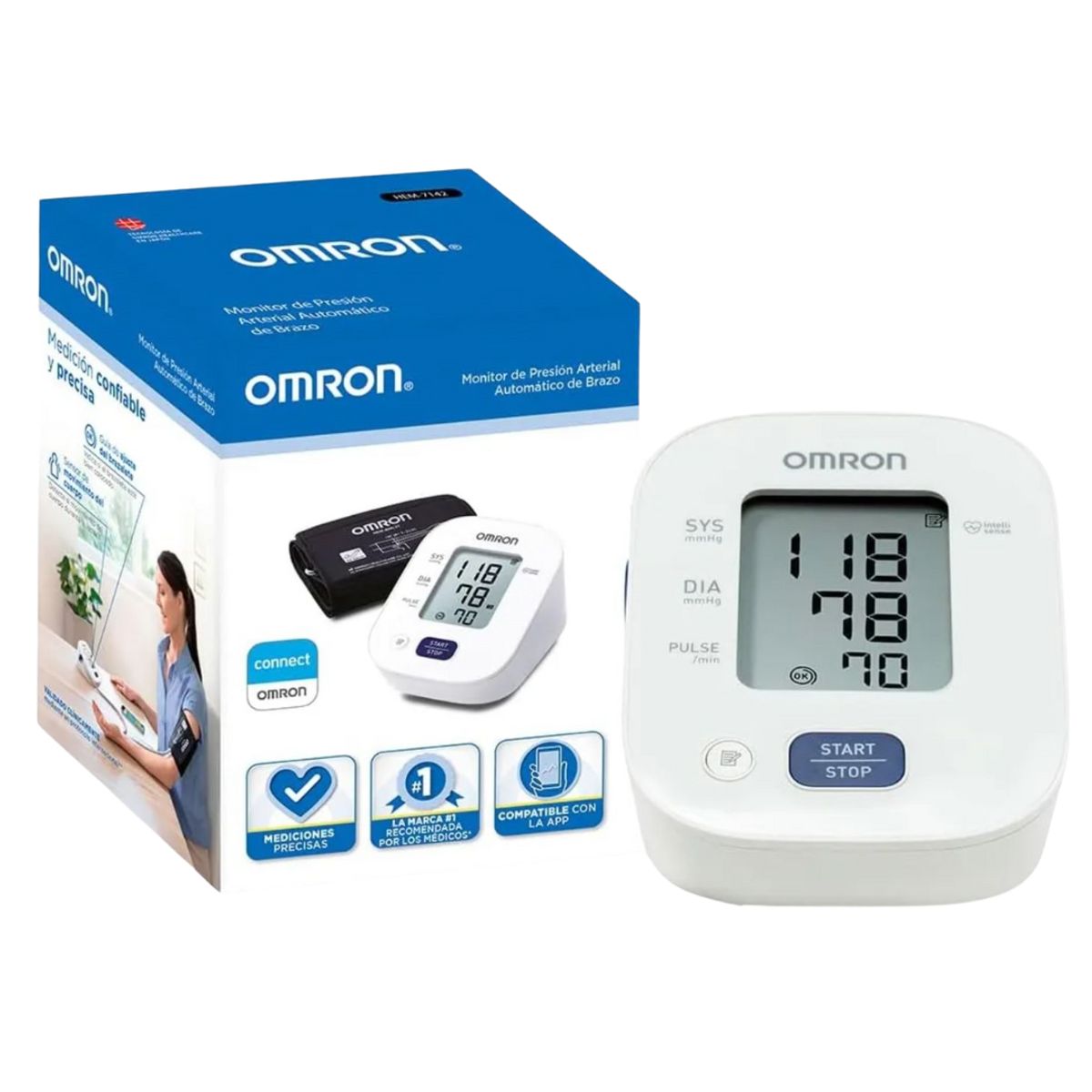 OMRON - TENSIÓMETRO MONITOR de PRESIÓN ARTERIAL de BRAZO MARCA OMRON HEM-7142