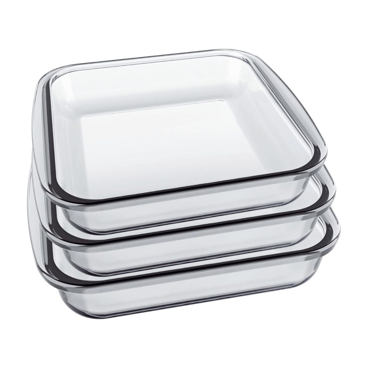 PENTHA - Bandejas de Vidrio Borosilicato 3 pzs Resistente y Versátil