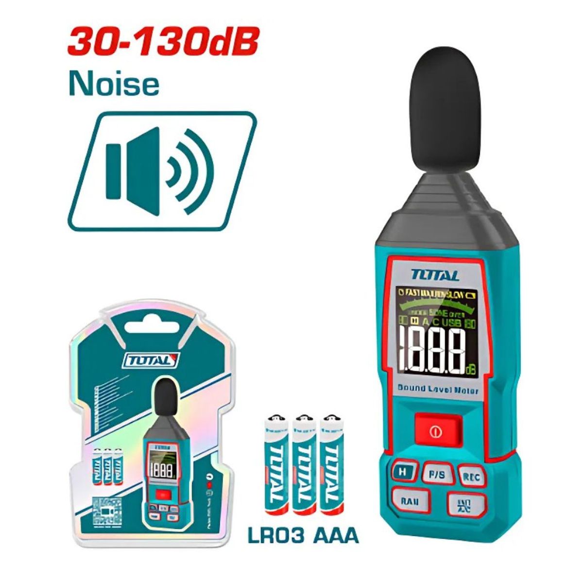 TOTAL TOOLS - Sonómetro Digital 30-130DB Total - TETSL031