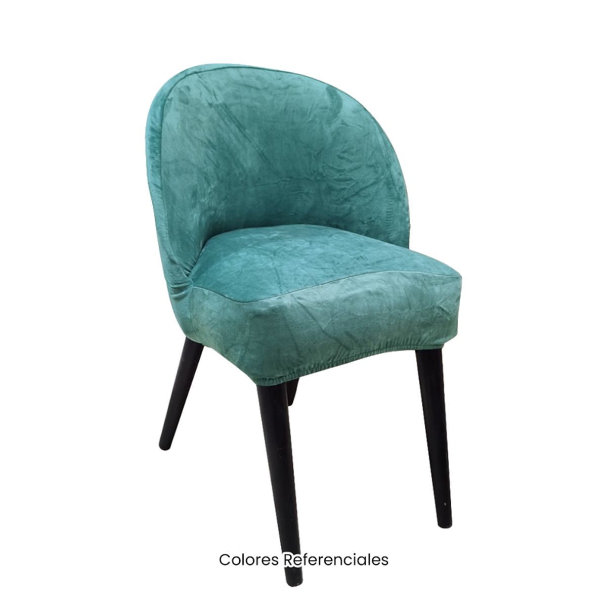 VIURE - 8 Fundas Nacionales de Terciopelo para Silla Vintage Curva - Jade Dark