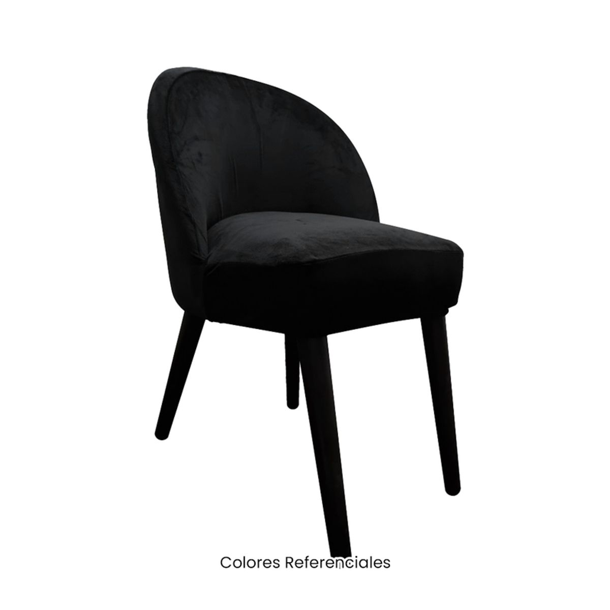 VIURE - 4 Fundas Nacionales de Terciopelo para Silla Vintage Curva - Negro