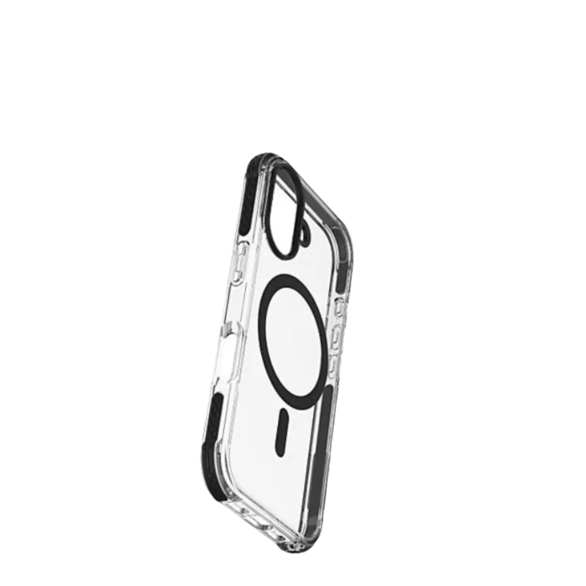 CASE - CASE MAGSAFE TRANSPARENTE CON BORDE NEGRO-IPHONE 16