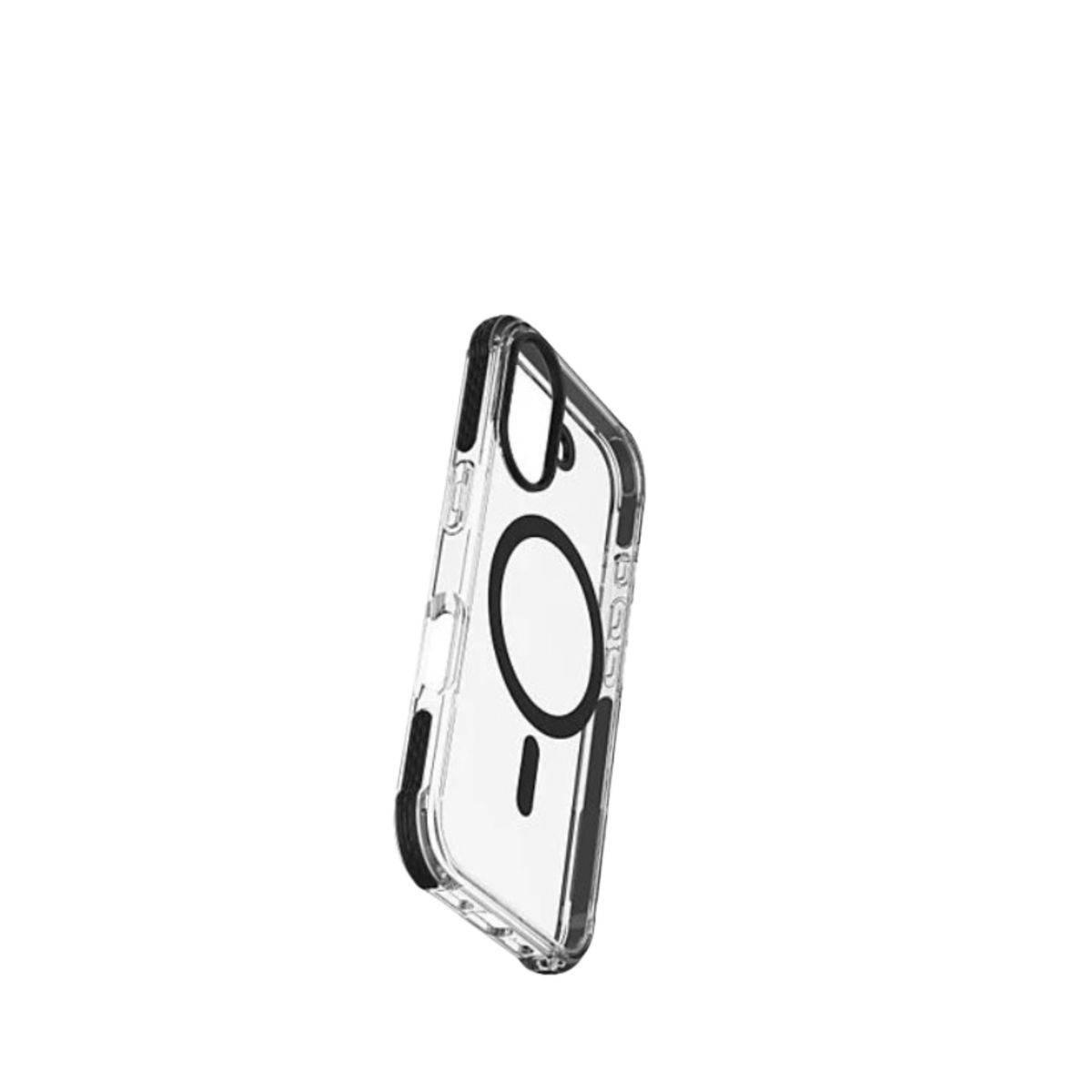 CASE - CASE MAGSAFE TRANSPARENTE CON BORDE NEGRO-IPHONE 16