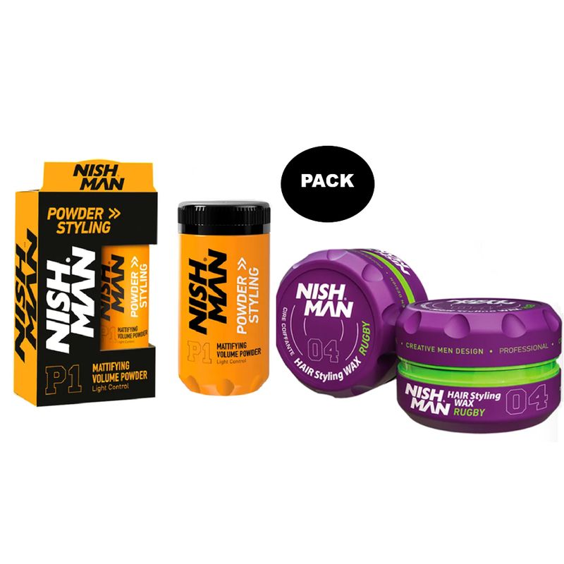 GENERICO - Pack NishMan Cera Rugby 04 Polvo Texturizador P1