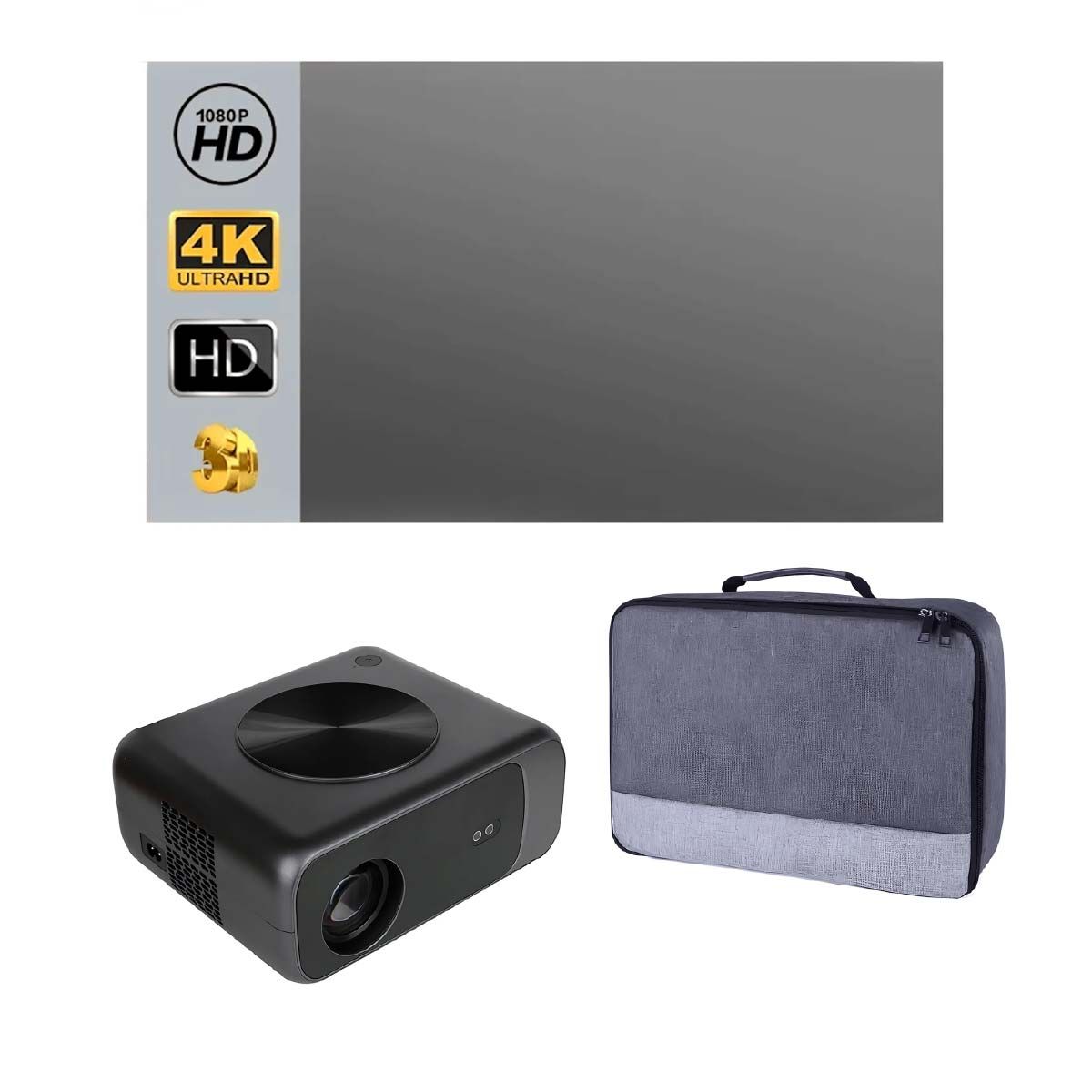 OWLENZ - Proyector Smart Owlenz SD550 + Pantalla Ecran 80 Pulg + Bolso