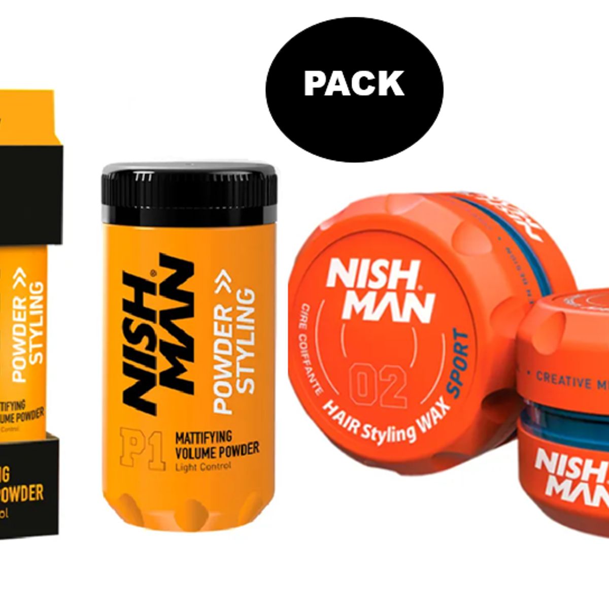 GENERICO - Pack NishMan Cera Sport 02 Polvo Texturizador P1