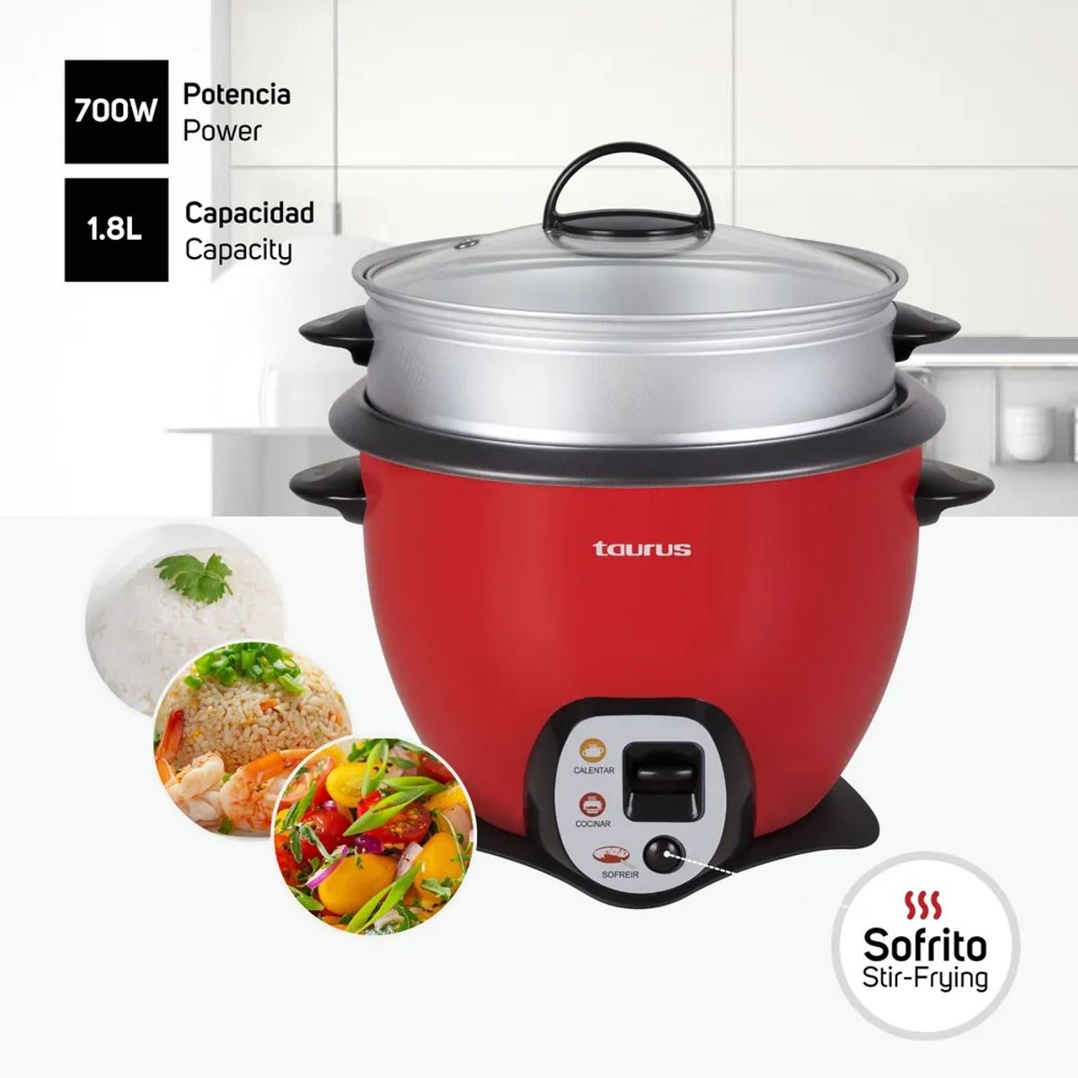 TAURUS - Olla Arrocera 1.8 Lts Mod. TCR-18 Fry Taurus