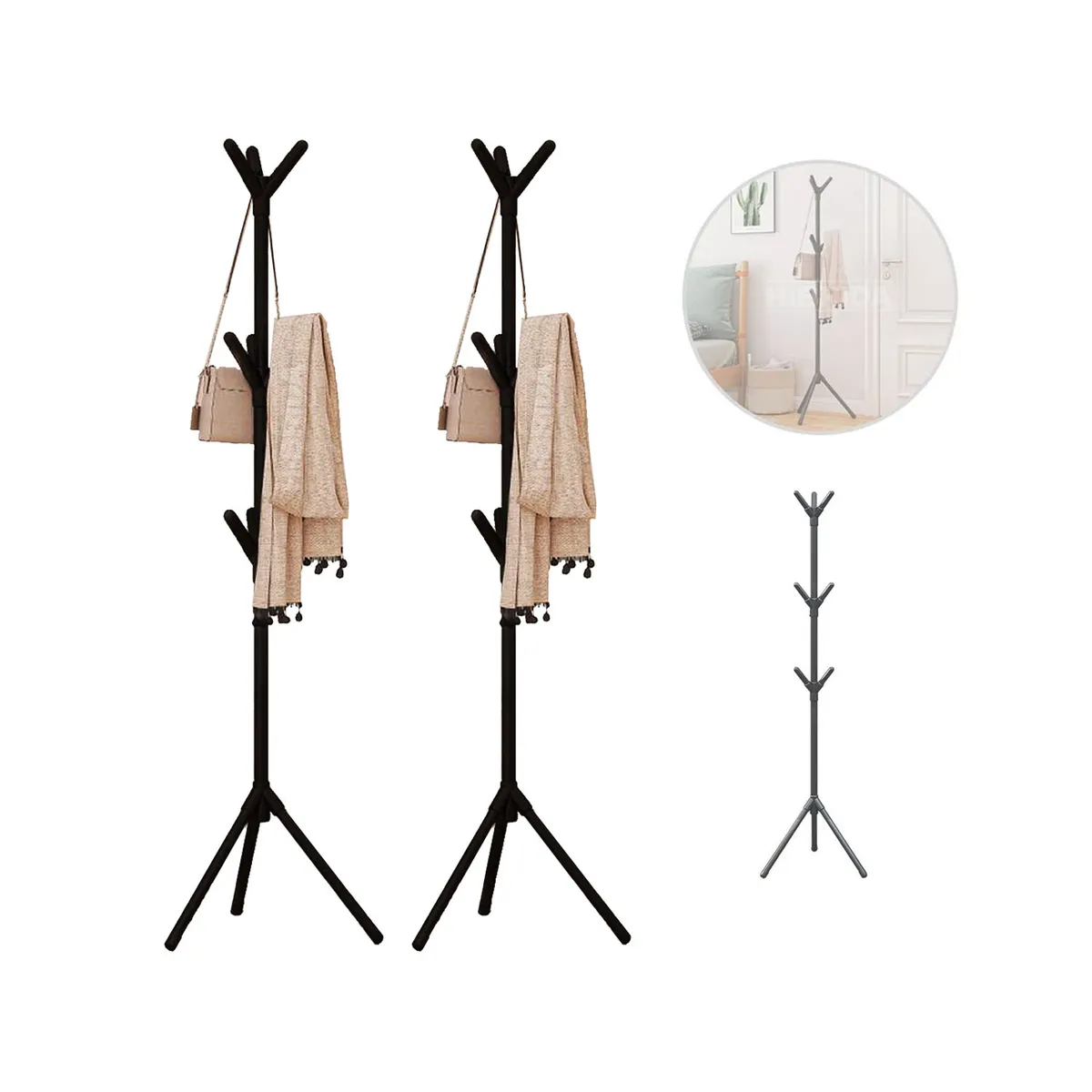 GENERICO - Perchero Armable X2 Clásico Dormitorio Colgador Sala De Pie