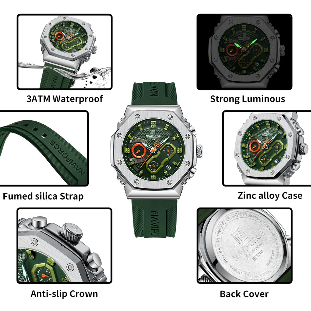 NAVIFORCE - Reloj Naviforce Sport Quartz Chronograph 8035