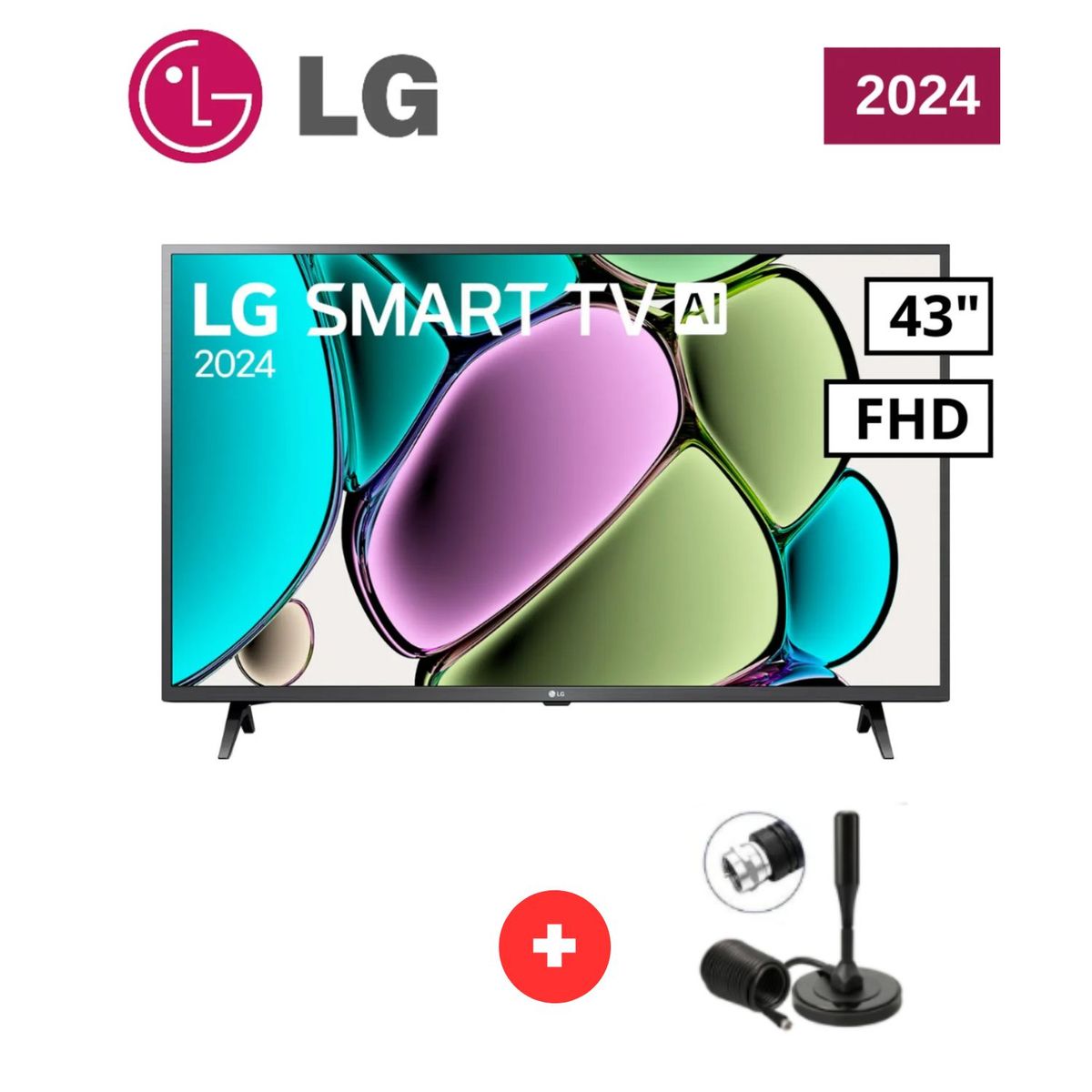 LG - TELEVISOR LG 43'' 43LR6000PSA FHD SMART TV AÑO 2024 + ANTENA DIGITAL