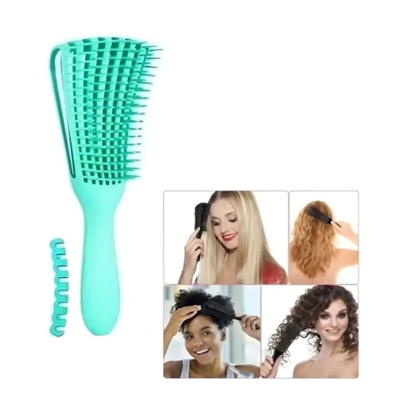 GENERICO - CEPILLO FLEXIBLE DESENREDANTE PARA CABELLO RIZOS VERDE