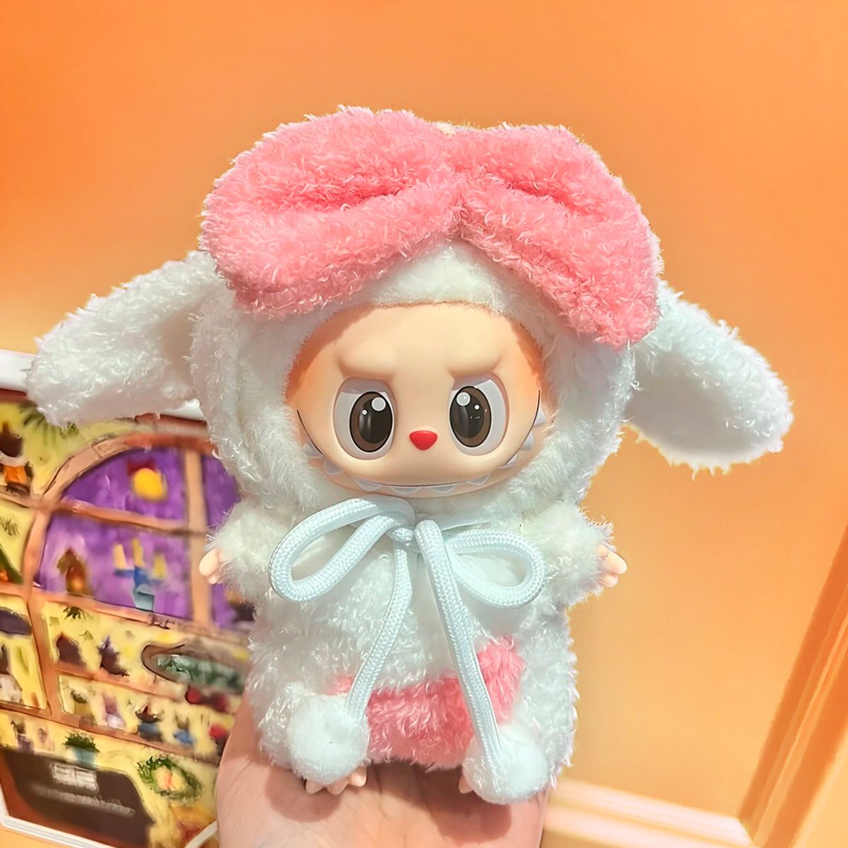 POP MART - Ropa Labubu Disfraz Sheep Pink heart