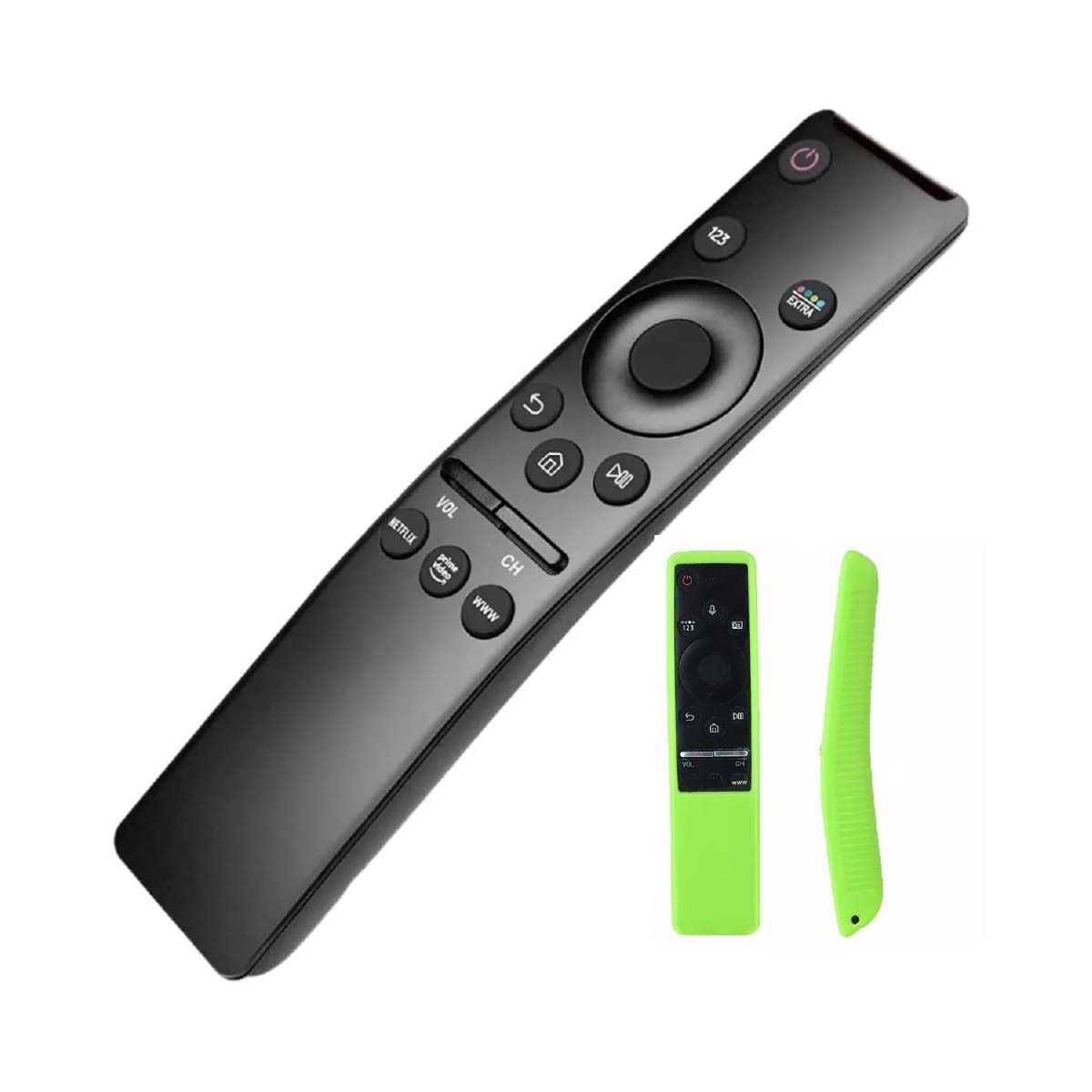 GENERICO - Control Remoto Tv Samsung Smart Tv Led Uhd Curvo 4k + Funda Verde Neón