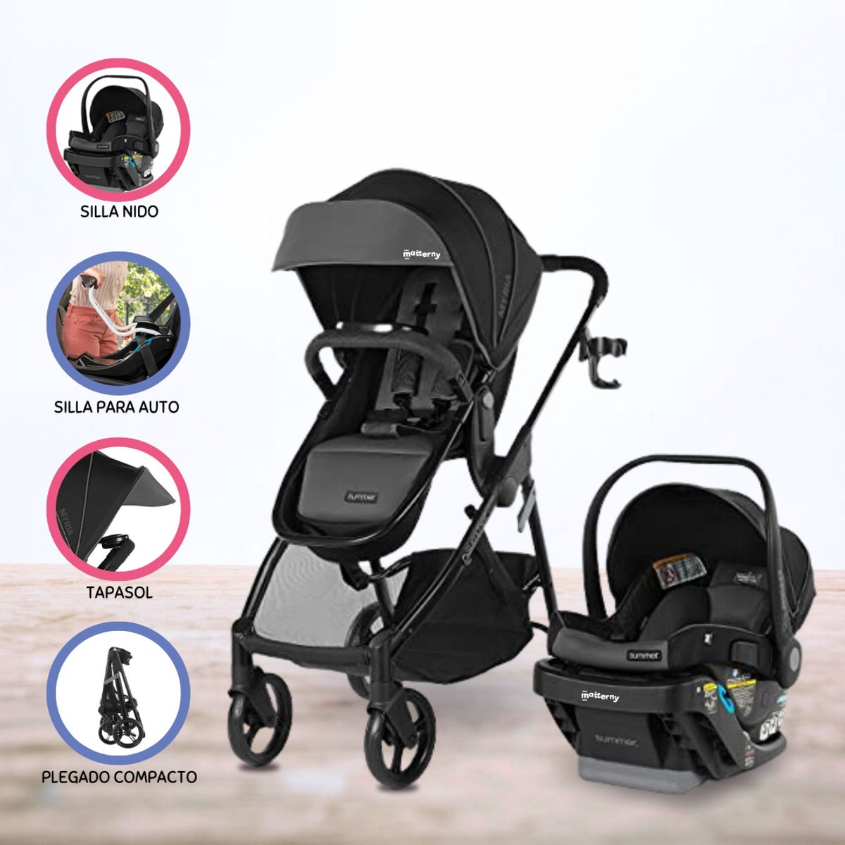 Coche Jogger Travel Sistem para Bebé «MYRIA LX» Slate Grey, marca SUMMER - Foto Principal