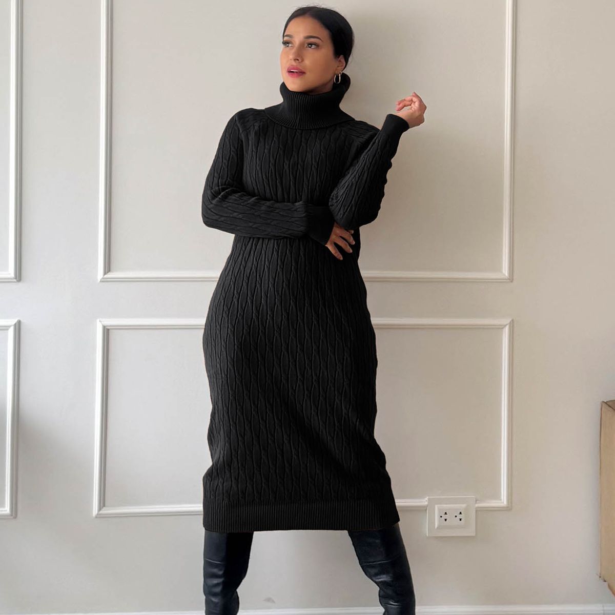 ARMA TU LOOK - VESTIDO ALASKA CUELLO TORTUGA OVERSIZE DE CASHMERE