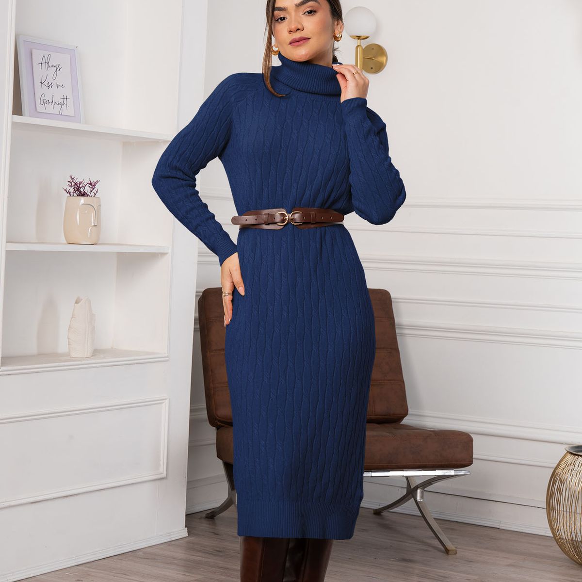 ARMA TU LOOK - VESTIDO ALASKA CUELLO TORTUGA OVERSIZE DE CASHMERE