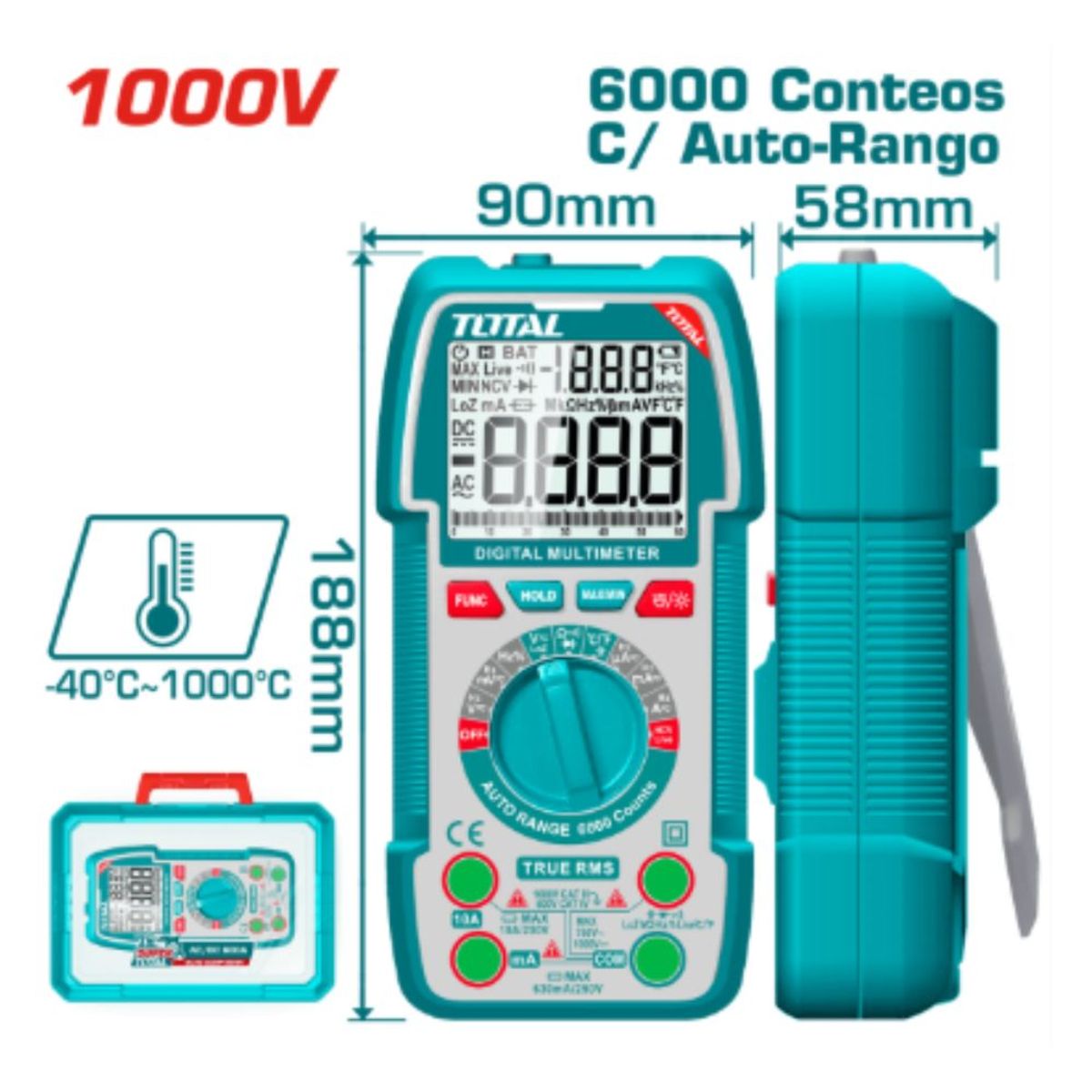 Total Tools - Multimetro Digital Autorango 20000 Conteos Total - TMT5410003