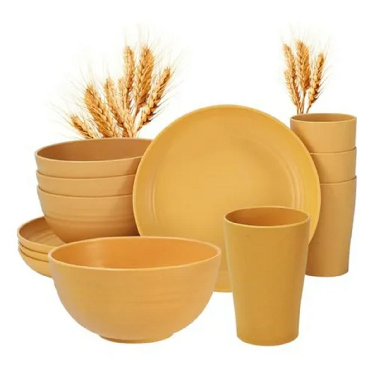 PIA COPELLO STORE - Juego de Vajilla Ecológico para 8 - 32 piezas - Beige