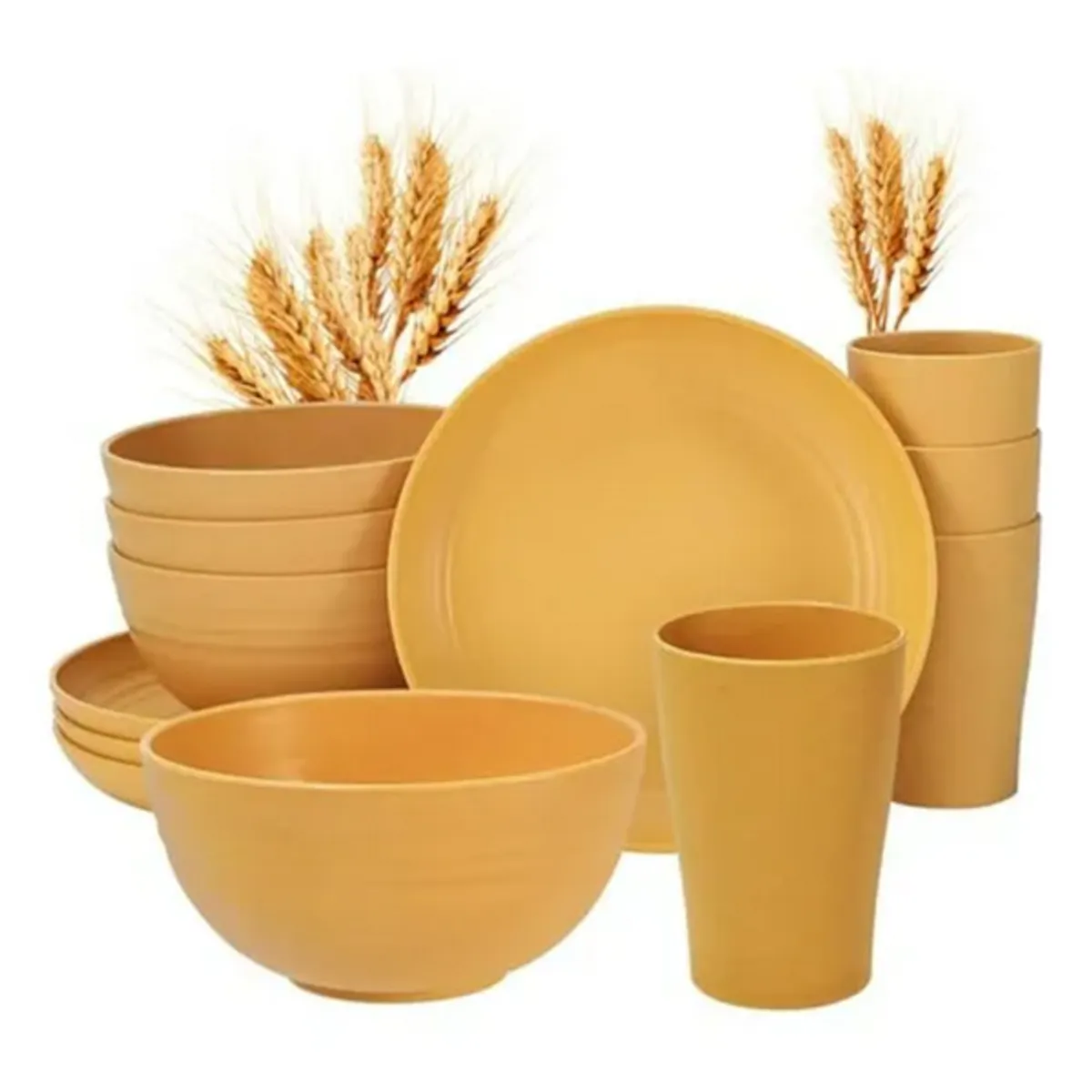 PIA COPELLO STORE - Juego de Vajilla Ecológico para 8 - 32 piezas - Blanco