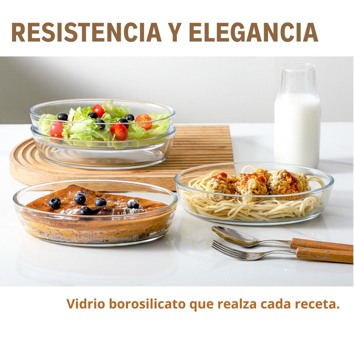 PENTHA - Set 3 Fuentes Ovaladas Vidrio Borosilicato para Horno