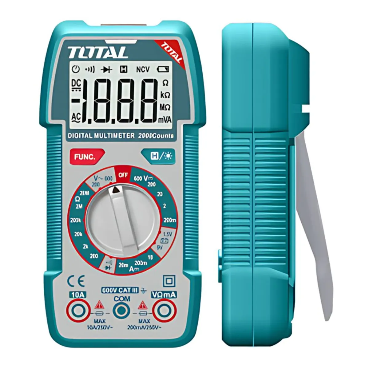 TOTAL TOOLS - Multimetro Digital 4000 Conteos LCD AC/DC 600V Total - TMT536002