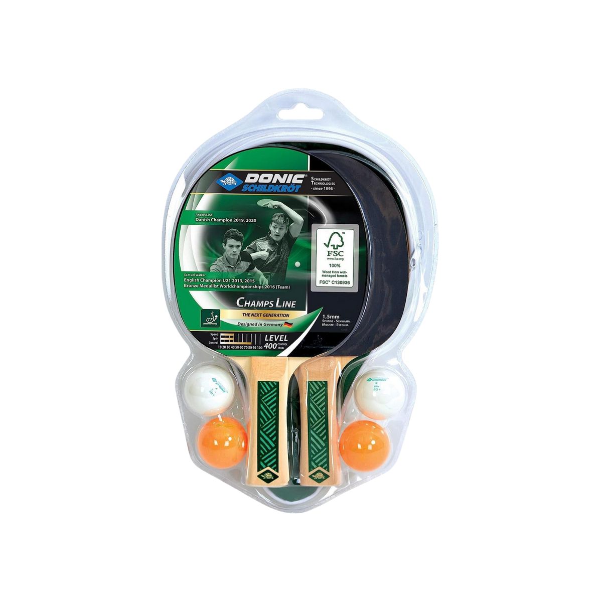 Donic - Paleta Para Ping Pong Donic 788498 Champs 400  2 Player