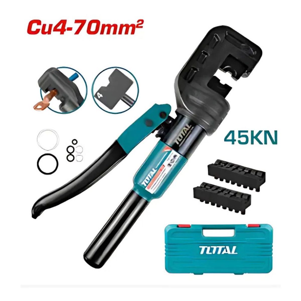 TOTAL TOOLS - Prensa Aprieta Terminal Hidráulico 45 Kn Total - THCT070