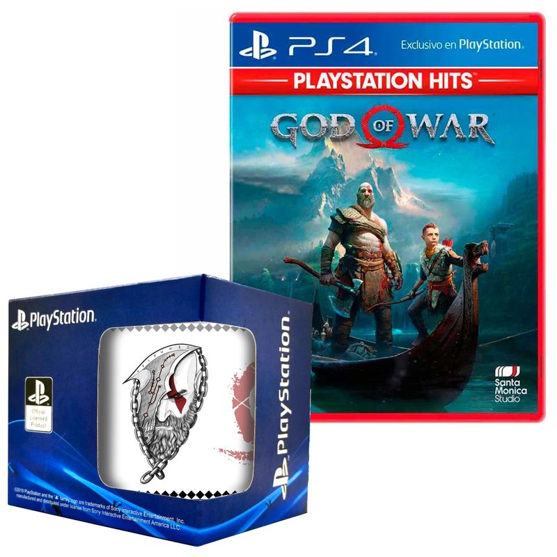 PLAYSTATION - God of war Playstation 4 + Taza