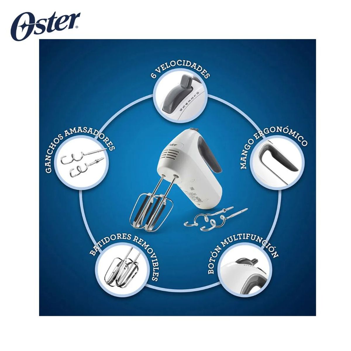 OSTER - Batidora de mano 6 vel. y función turbo FPSTHM3532