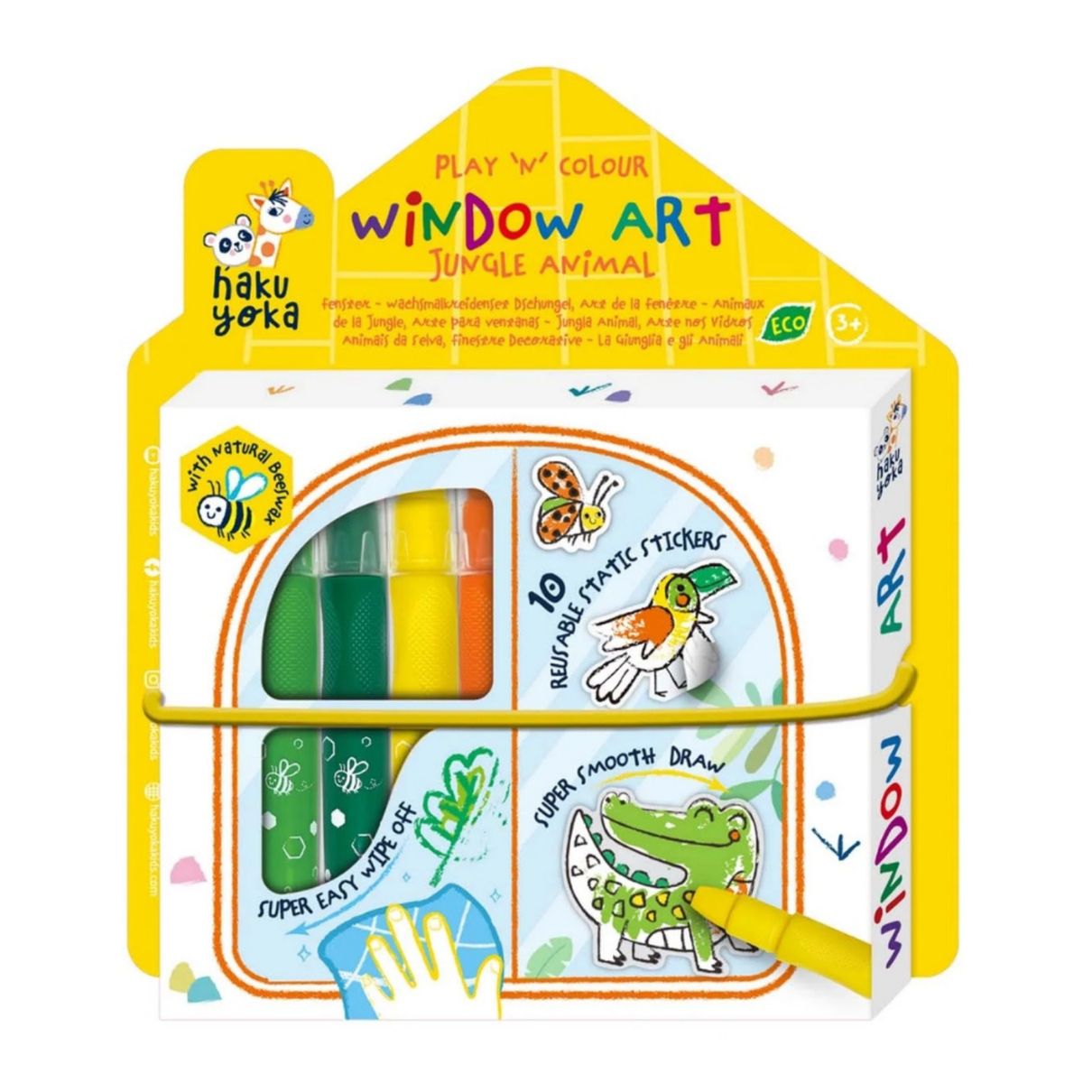 HAKU YOKA - Set crea stickers de animales para ventana 10 modelos