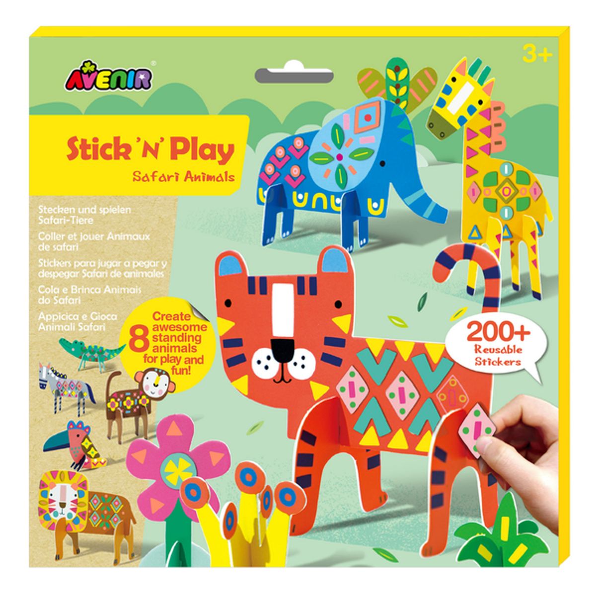 AVENIR - Juega y decora con 200 stickers reutilizables modelo safari