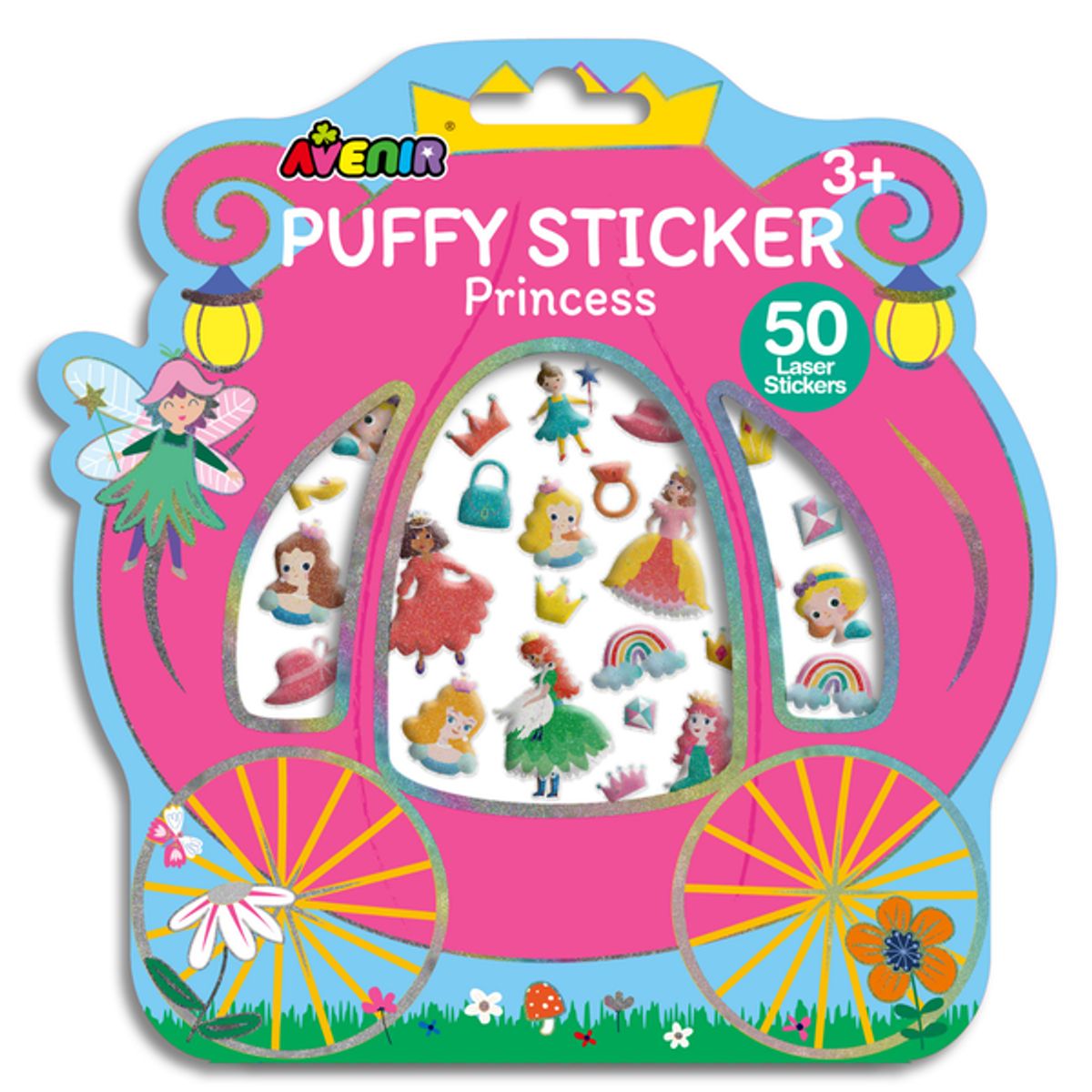 AVENIR - Stickers puffy modelo princesas 50 piezas
