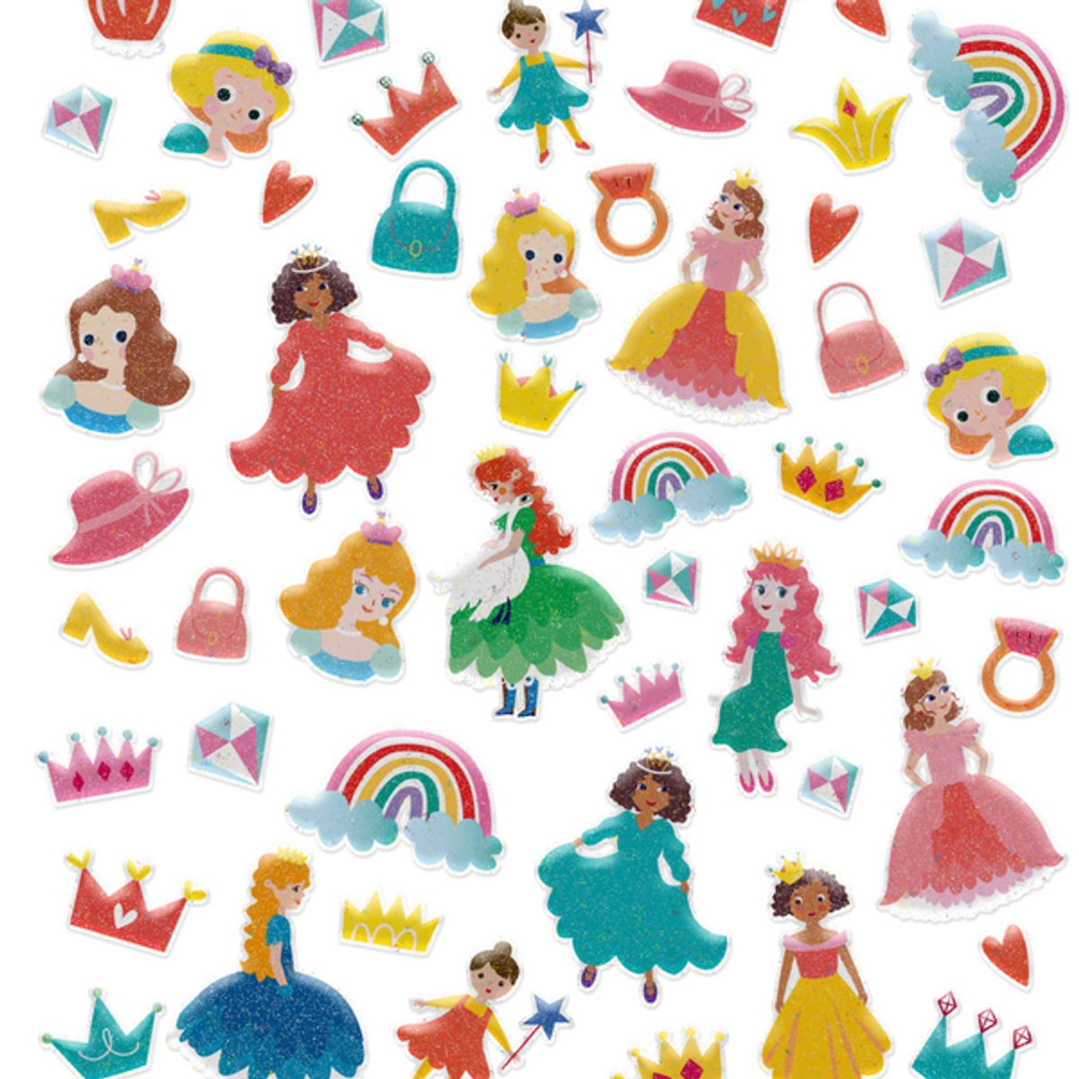 AVENIR - Stickers puffy modelo princesas 50 piezas