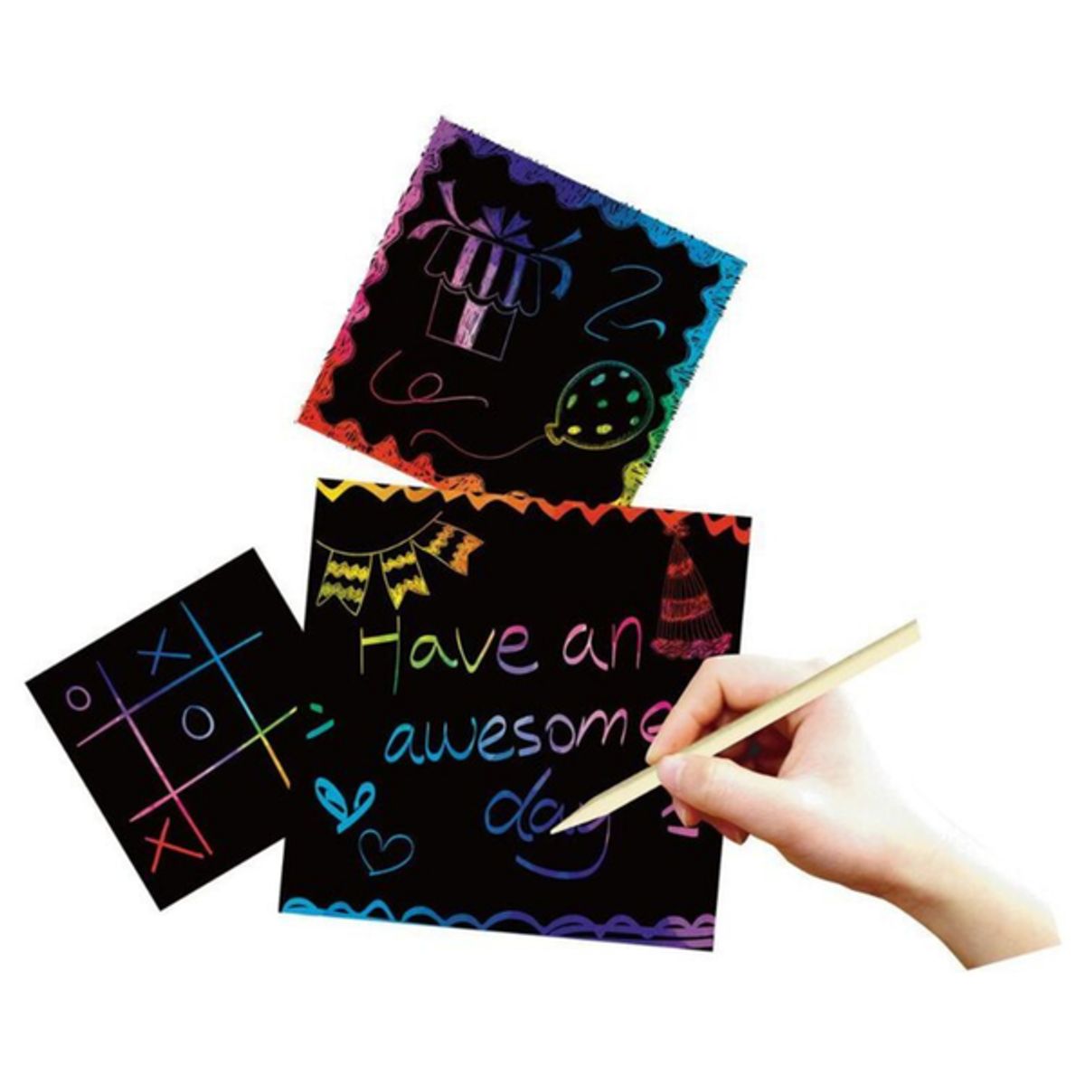 AVENIR - Hojas mini notas para raspar scratch cuadradas 50 piezas