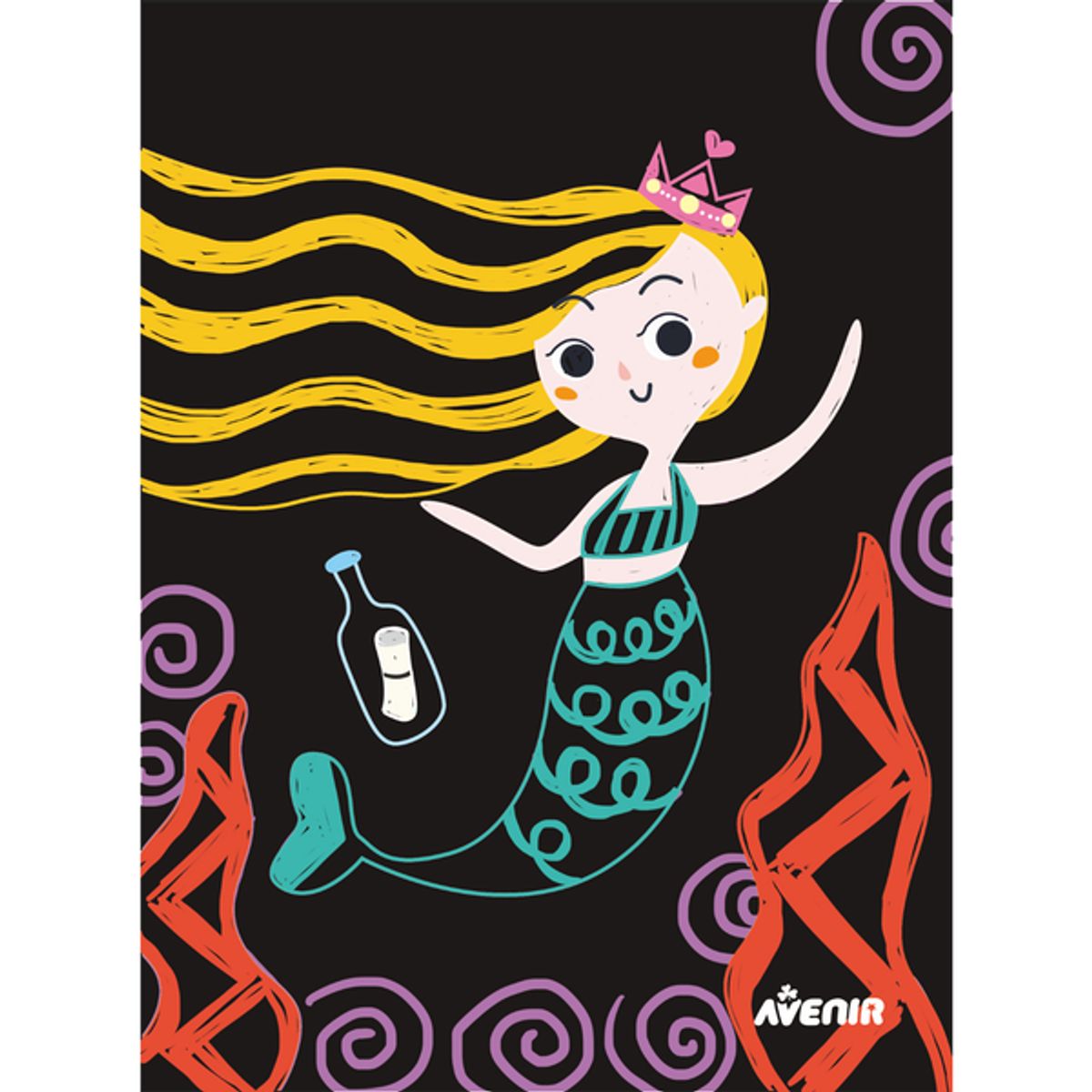 AVENIR - Hojas para raspar scratch junior modelo sirenas 08 piezas