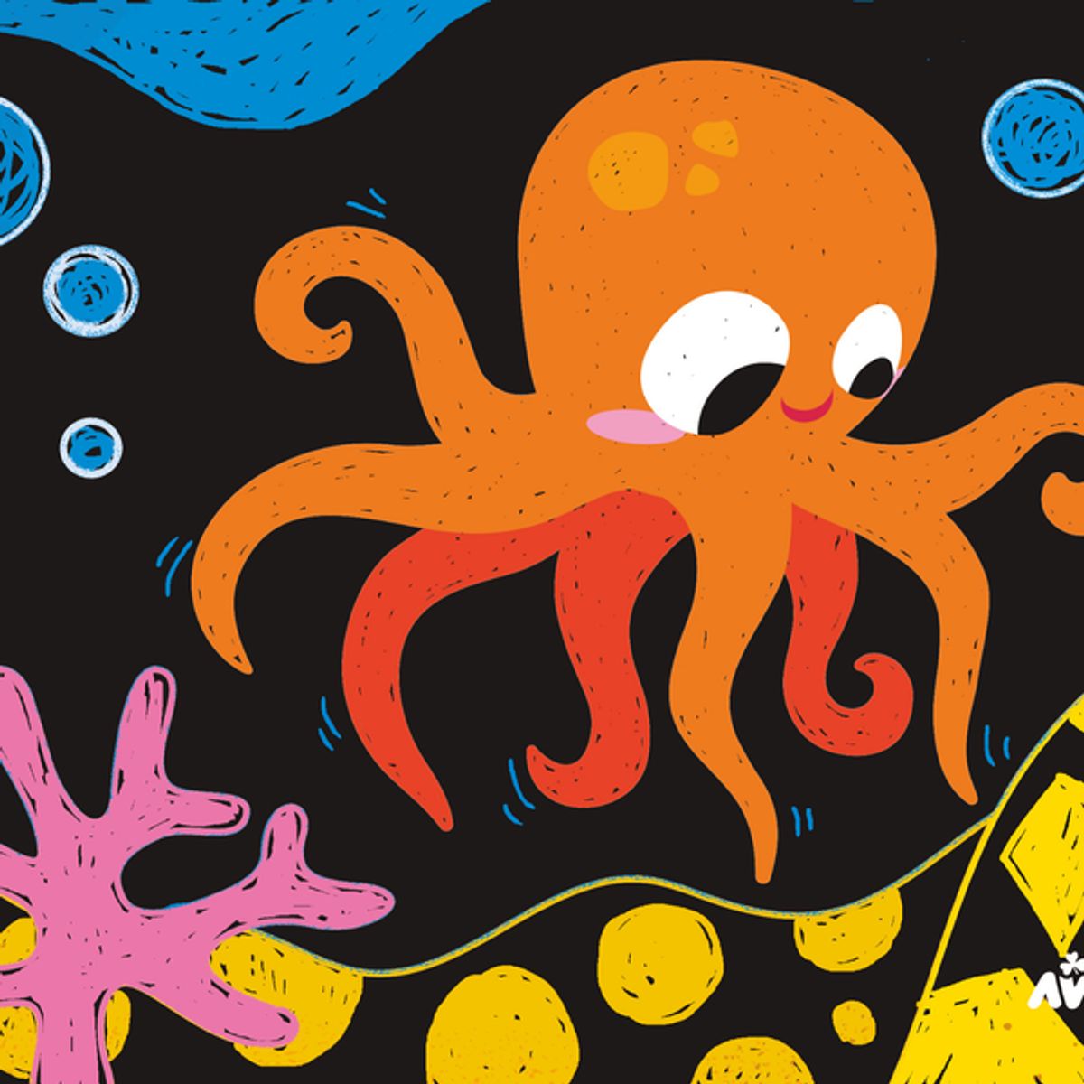 AVENIR - Hojas para raspar scratch junior animales marinos 08 piezas