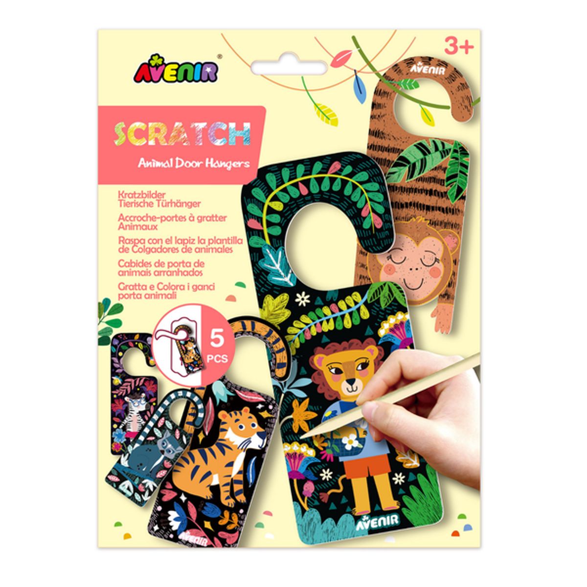 AVENIR - Set para raspar scratch art colgadores de puerta 05 piezas