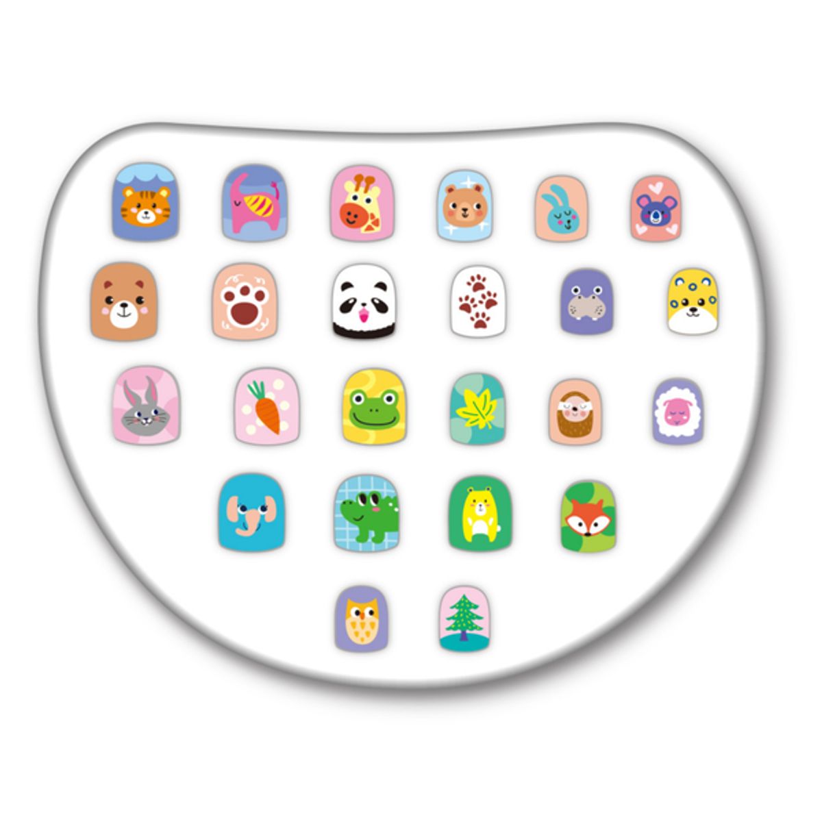 AVENIR - Stickers a presión para uñas modelo reino animal 24 piezas