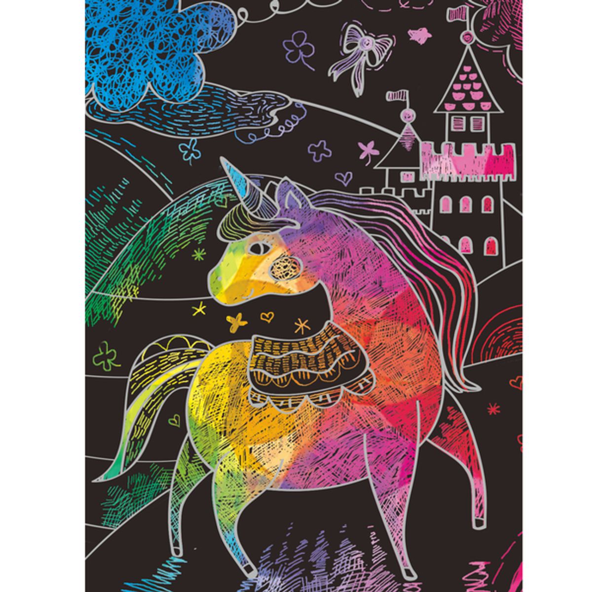 AVENIR - Libro mini para raspar scratch modelo unicornios 15 hojas