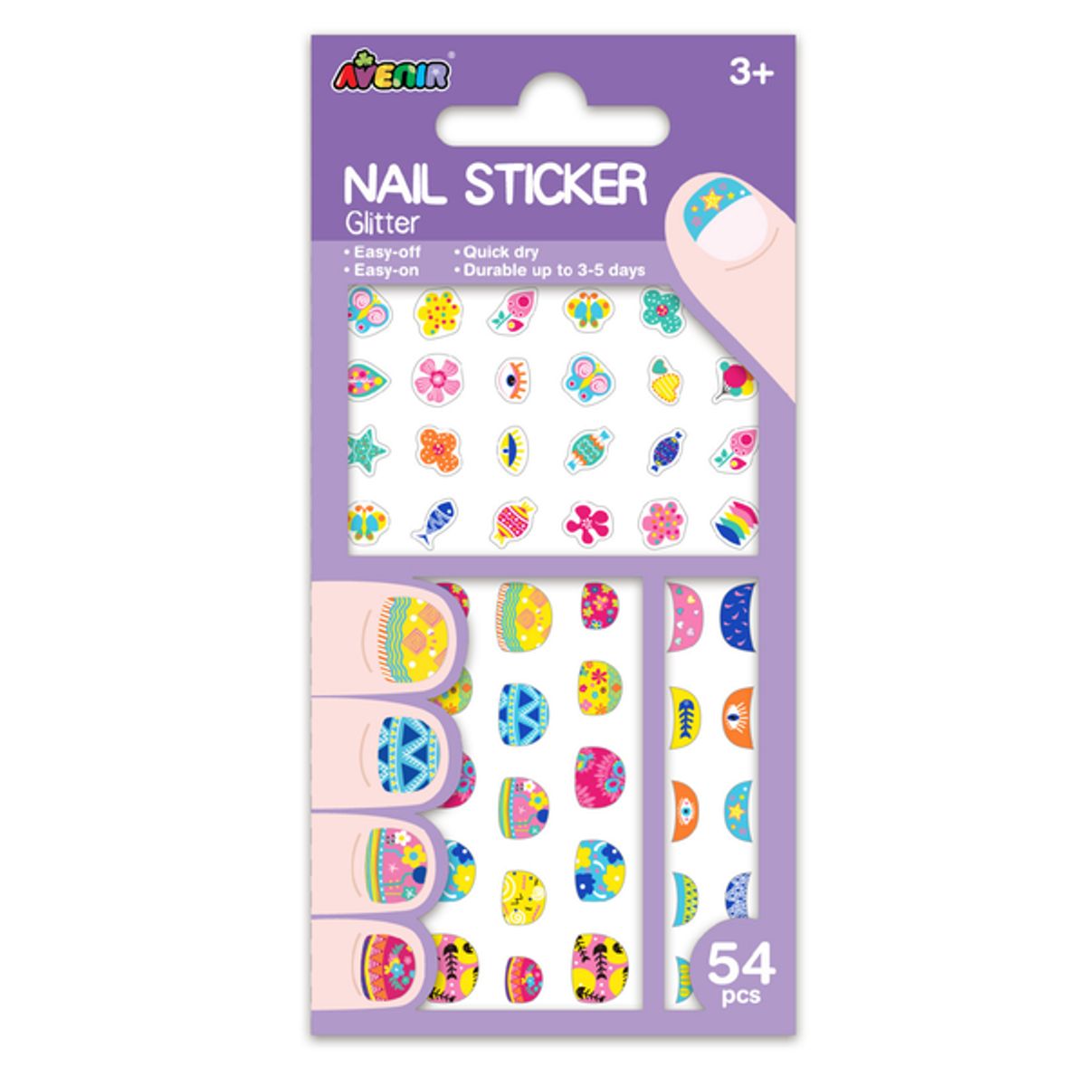 AVENIR - Stickers temporales para uñas modelo flores 38 piezas