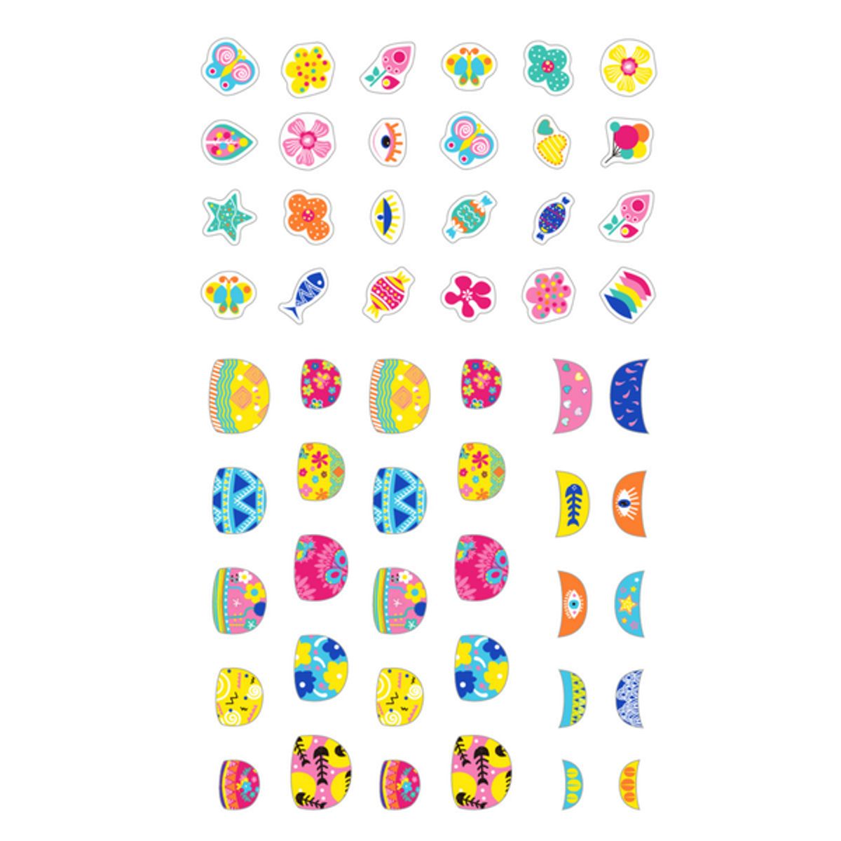 AVENIR - Stickers temporales para uñas modelo flores 38 piezas