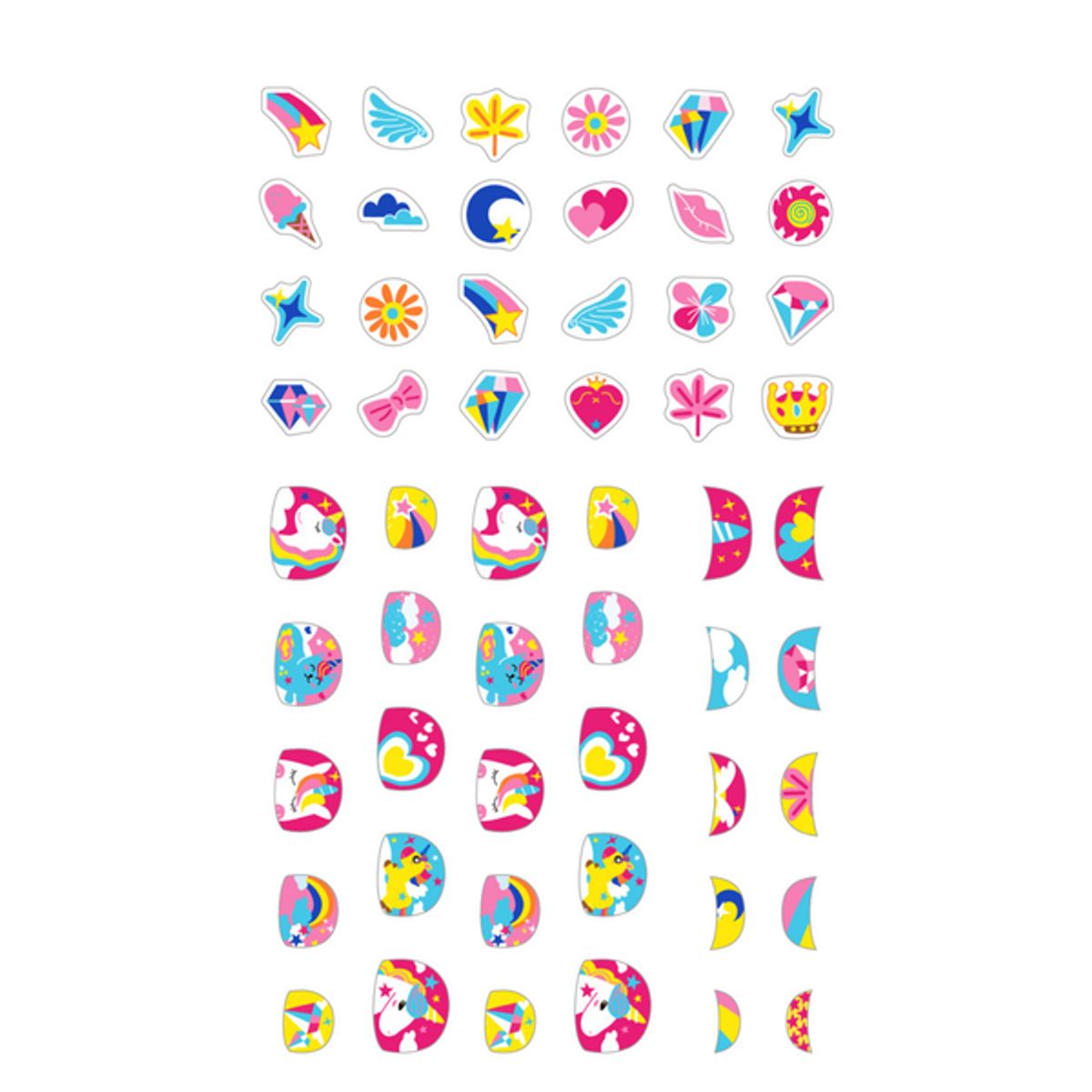 AVENIR - Stickers temporales para uñas modelo unicornio 38 piezas