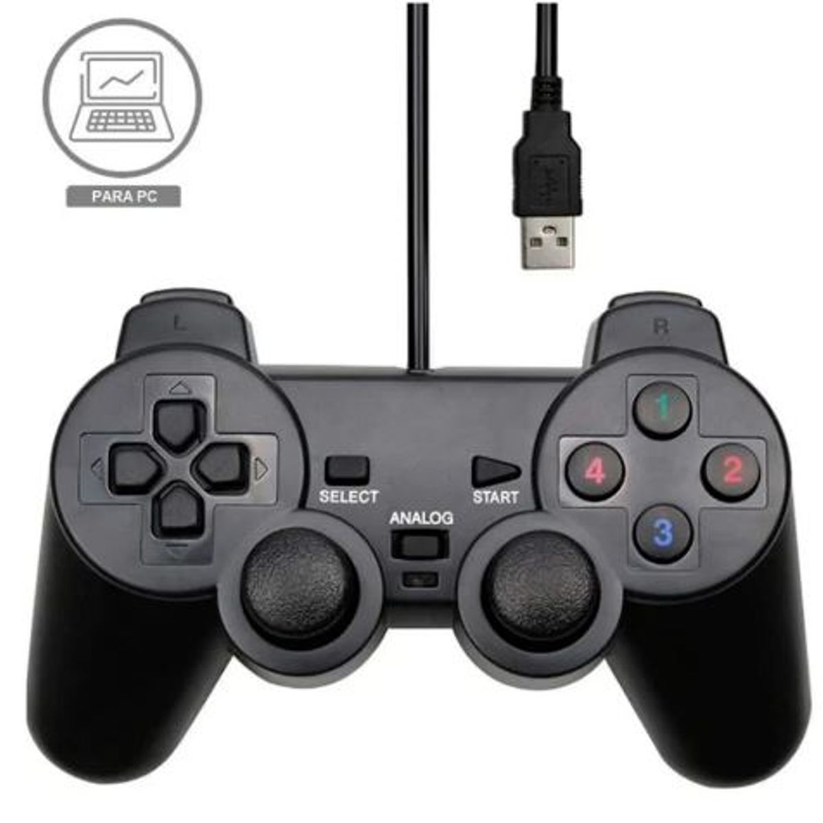 GENERICO - MANDO USB ANALÓGICO PARA PC Y LAPTOP MODELO PLAY 2 CONTROL