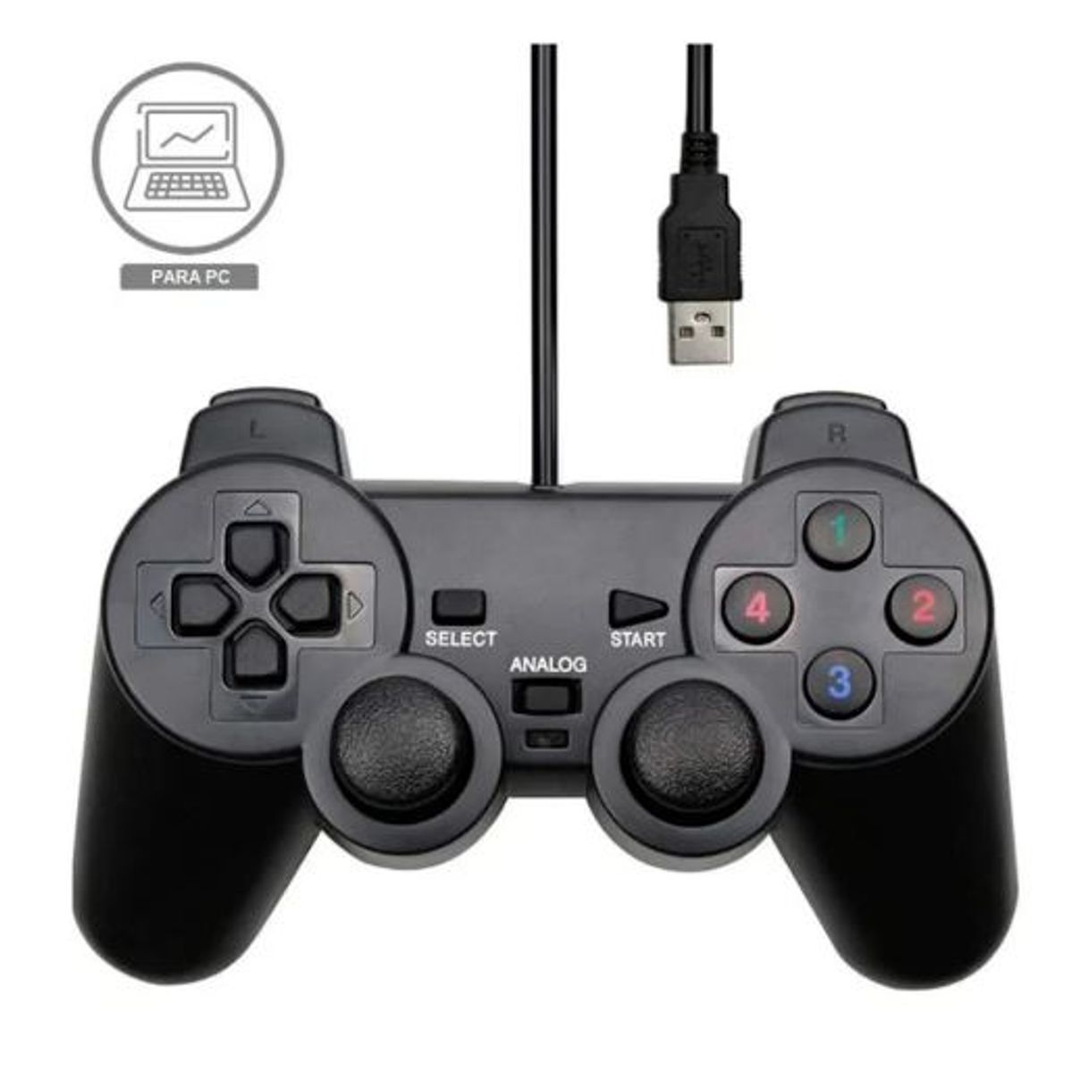 GENERICO - MANDO USB ANALÓGICO PARA PC Y LAPTOP MODELO PLAY 2 CONTROL