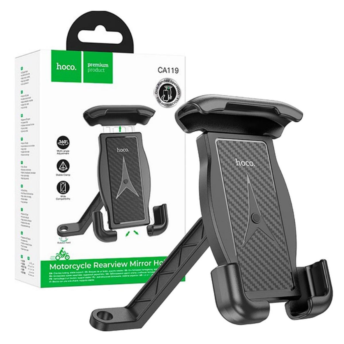 HOCO - Soporte de Telefono Para Moto - De Espejo Holder Premium