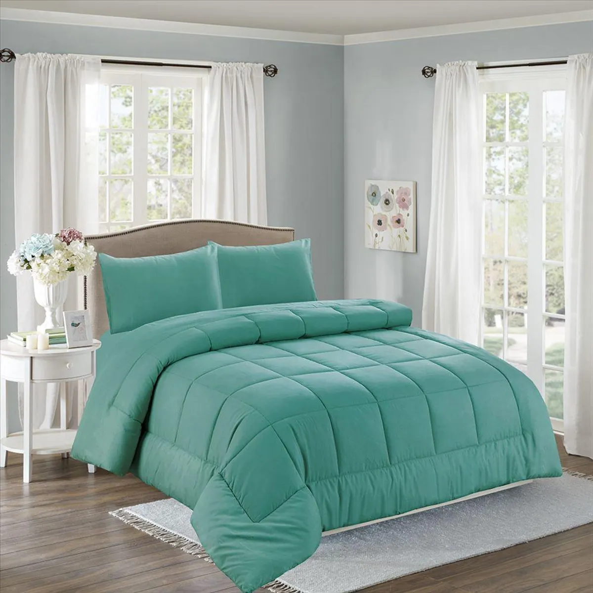 CASATEX - Edredón + Juego de sábanas Queen size 100% Algodón