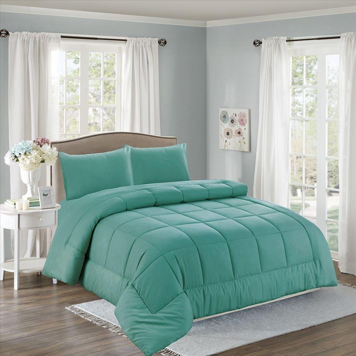 CASATEX - Edredón + Juego de sábanas Queen size 100% Algodón