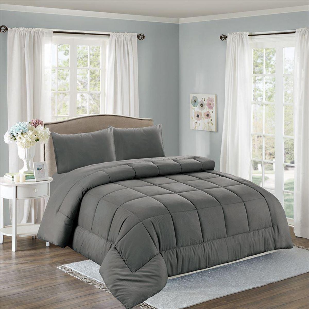 CASATEX - Edredón + Juego de sábanas Queen size 100% Algodón