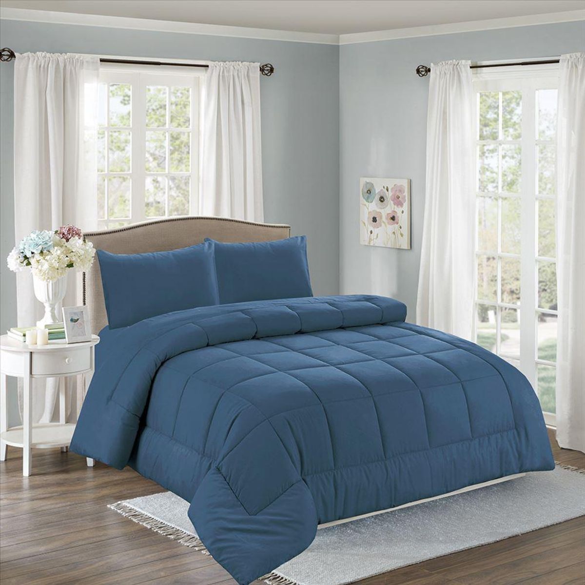 CASATEX - Edredón + Juego de sábanas Queen size 100% Algodón