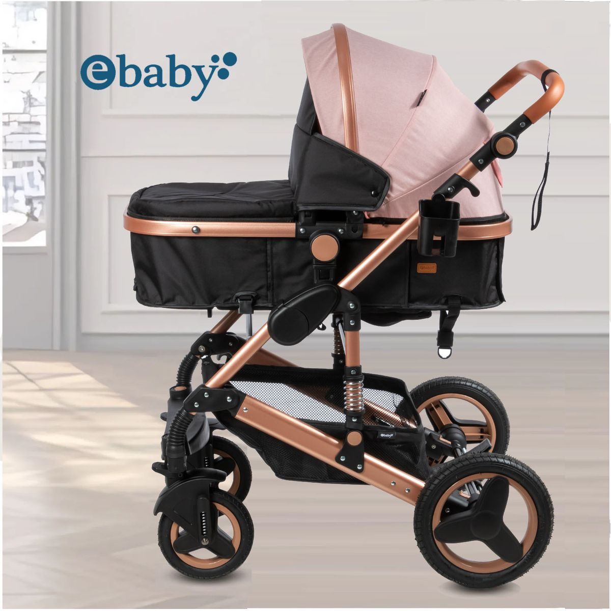 EBABY - Coche Moisés de Lujo «SAGIRA» Edición Limitada Pink